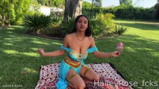 OnlyFans - Hailey Rose - Lonely Virgin Princess Jasmine Fucks Peasant Boy Max Fills